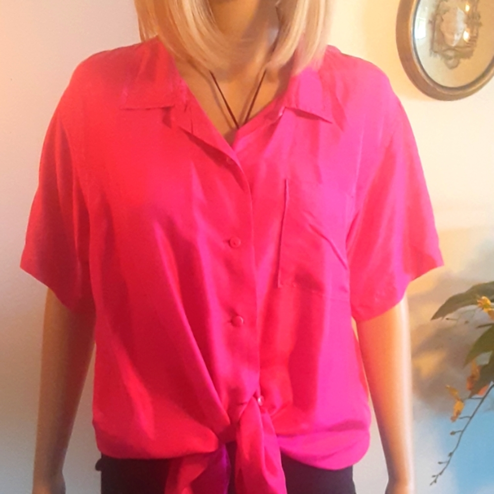 Silk blouse, size S.